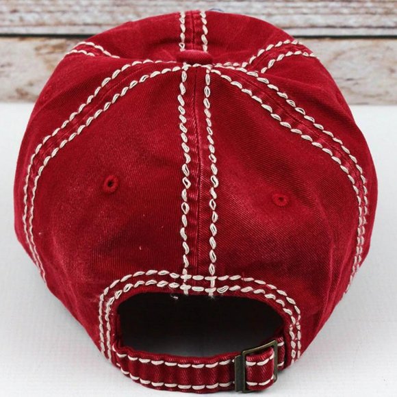 KBETHOS American Flag Baseball Cap Red Distressed Embroidered USA Patriotic Hat - Picture 3 of 3